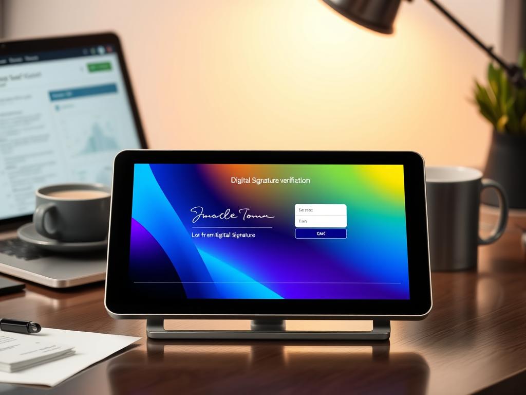 Digital signature verification on portable monitor