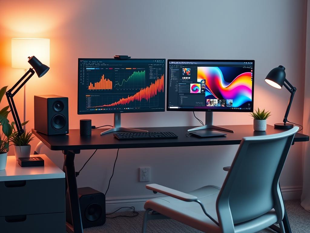 Dual screen setup for enhanced productivity