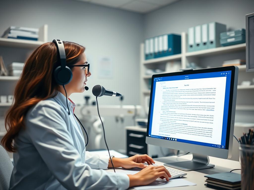 medical transcription with voice-to-text technology